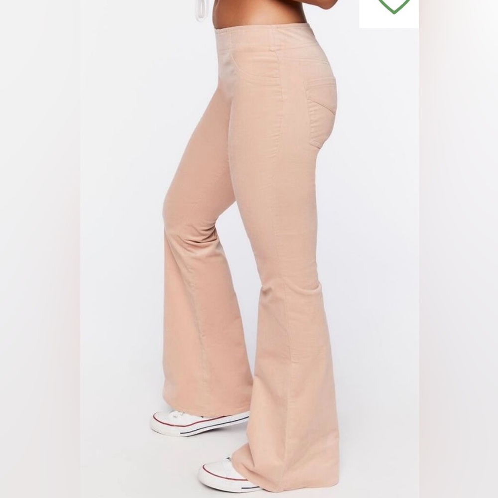 Forever 21 Blush Low-Rise Corduroy Flare Leg Pants XL - Picture 3 of 10